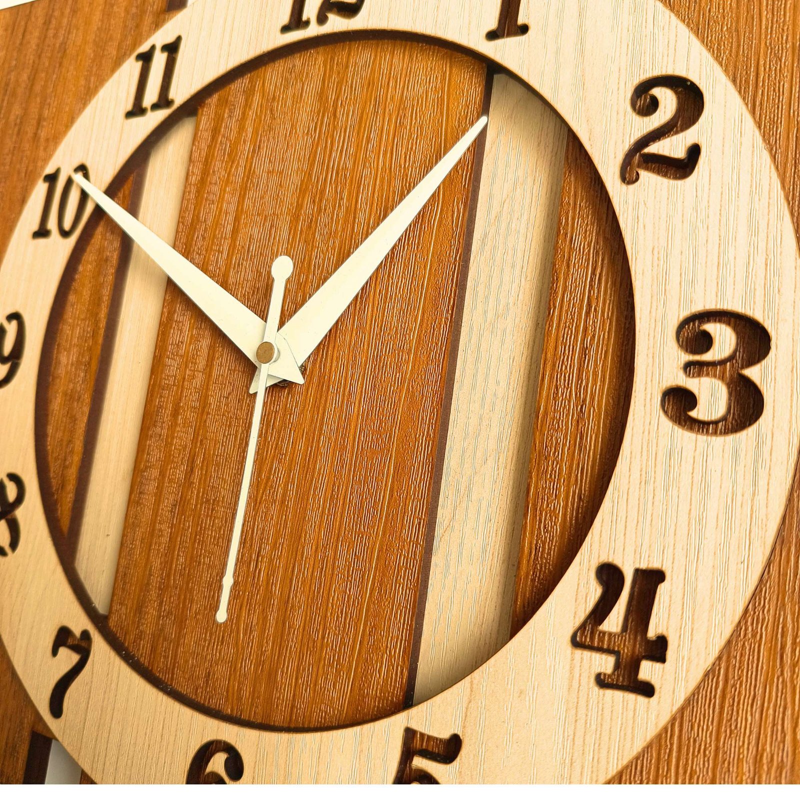 Wooden Silent Non-Ticking Wall Clock for Home Stylish Latest Designer Wall Clock for Home Living Room Bedroom Office Hall - Image 3