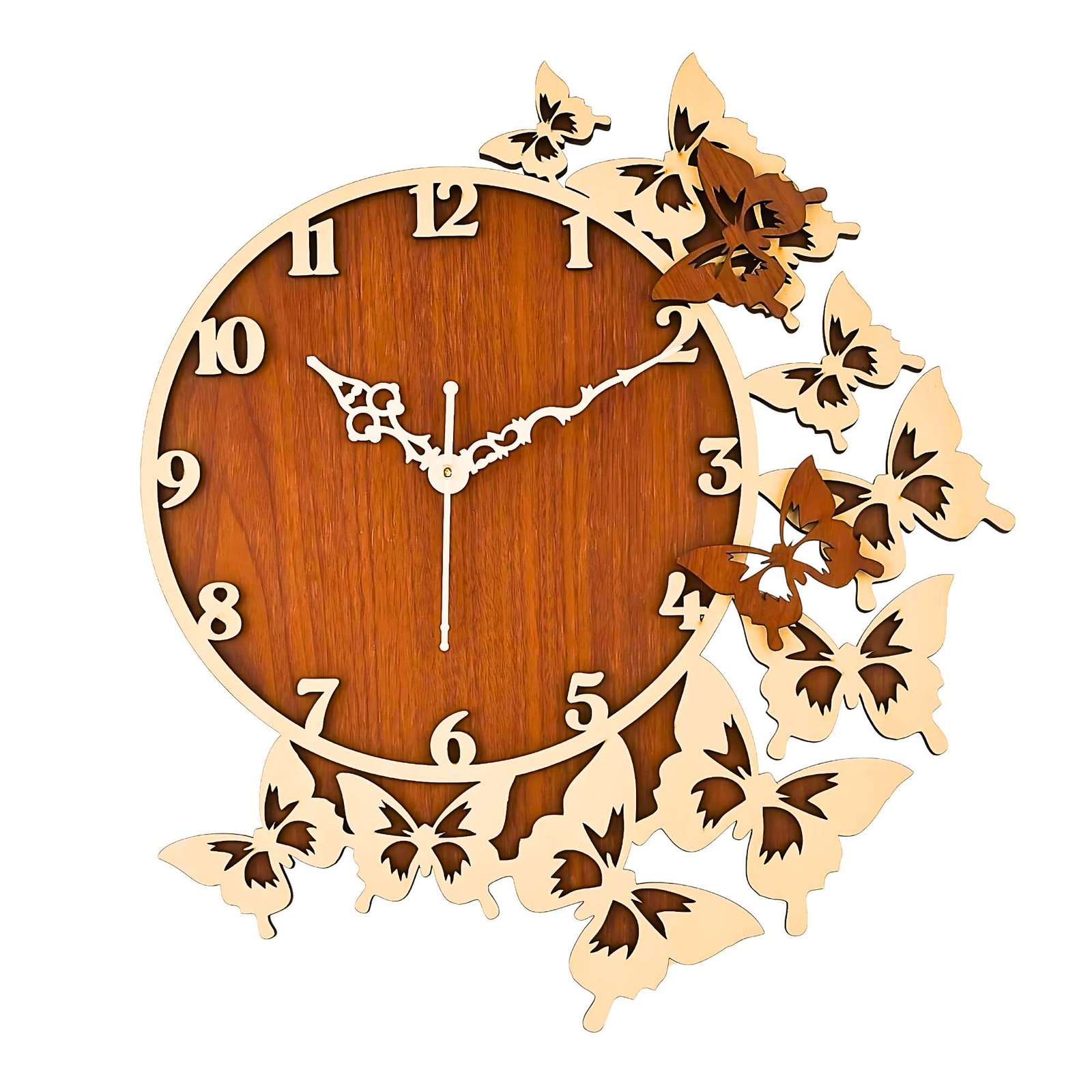Wooden Silent Non-Ticking Wall Clock for Home Stylish Latest Designer Wall Clock for Home Living Room Bedroom Office Hall - Image 3