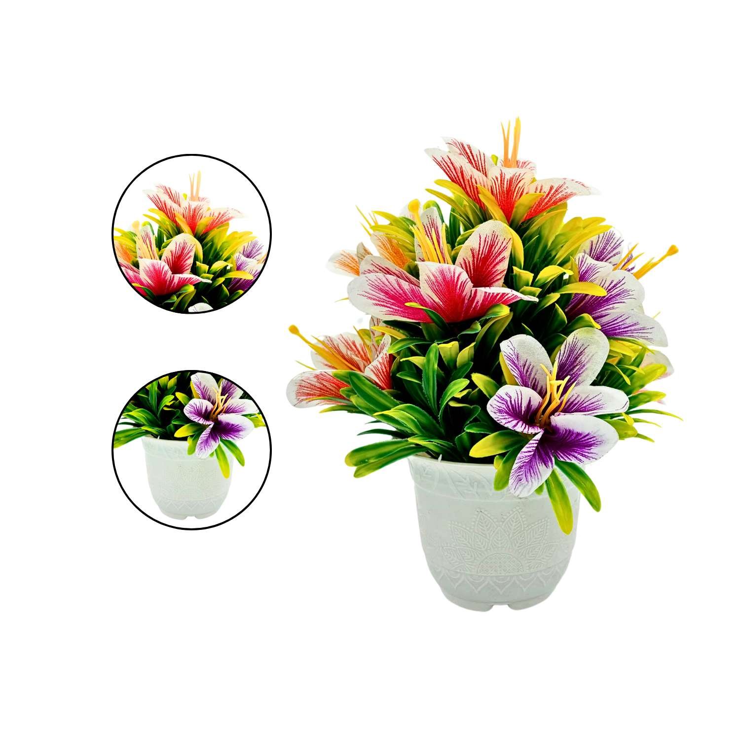 Artificial Plants with Pot Showcase Decoration Plants Flowers | Fake Plant | Artificial Plants for Home Decor Office Gifting Plants Decorative Potted Plants (RV-AP20) - Image 3